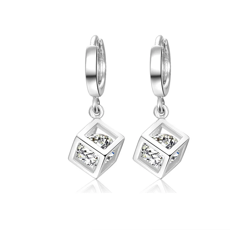 

fashion Rubik's cube - shaped pendant earrings Korean version of copper star earrings fashion jewelry For Women accessories