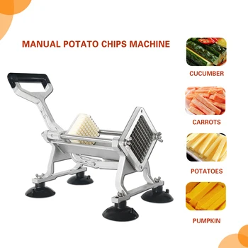 

Commercial Multi Functional Potato Slicer Maker Manual French Fry Chip Cutter Kitchen Vegetable Press Tool
