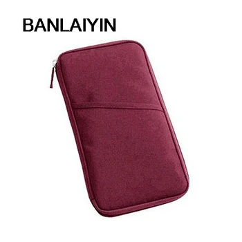 

Wine Red Travel Wallet Document Organizer Pas Ticket Holder Closure Zip