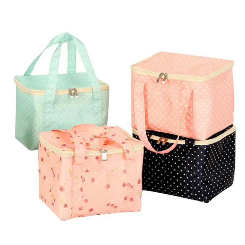 

Portable zipper Thermal Snack Lunch Box Carry Tote Travel Picnic Pouch food cool warm item organizer oxford carry case