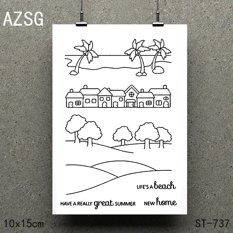 

AZSG Farm life/Scenic area Clear Stamps/seal for DIY Scrapbooking/Card Making/Photo Album Decoration Supplies