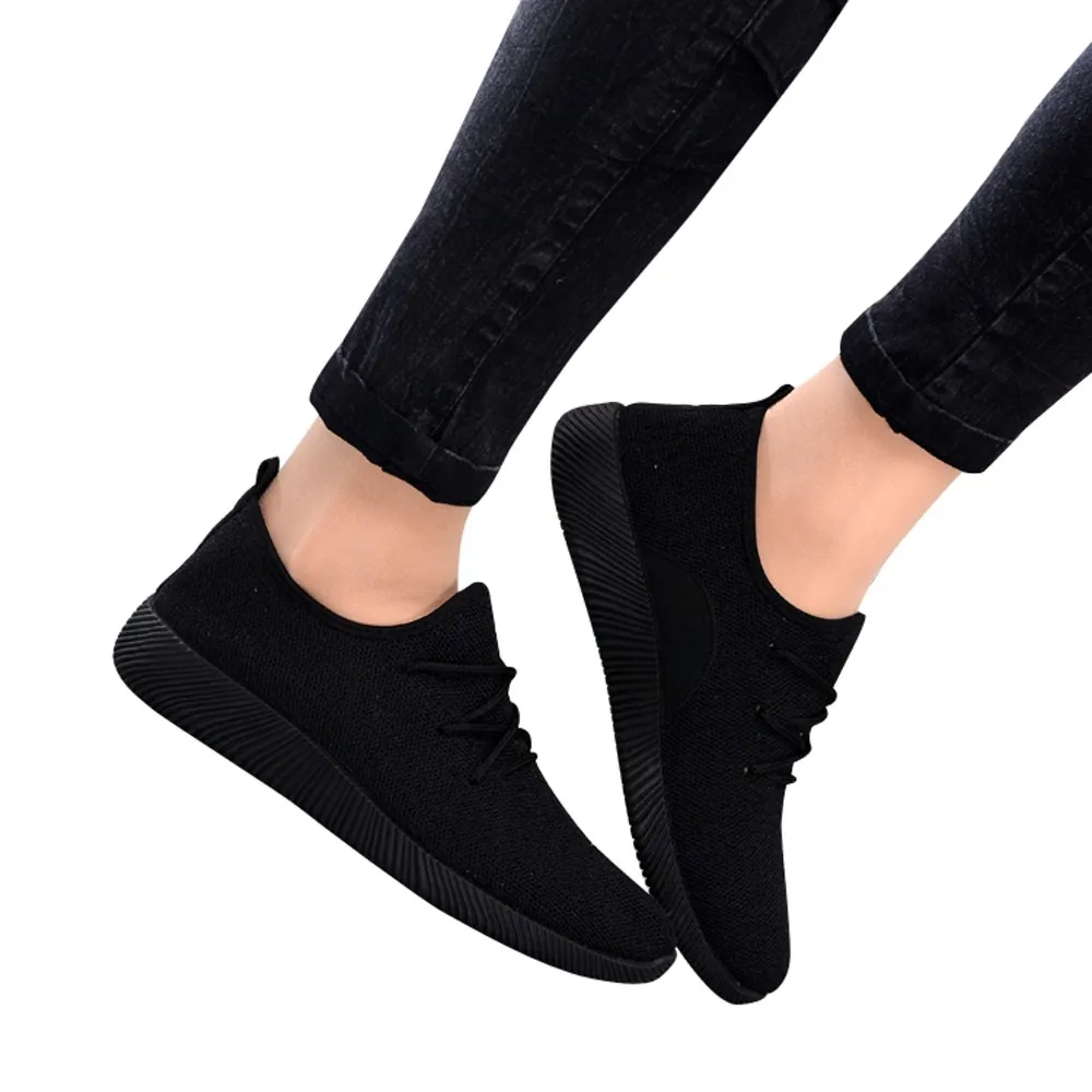 

NEW FASHION Women's Breathable Shallow black Mouth Shoes Flying Woven Candy Color Student Net Shoes walking platform sneakers#ES