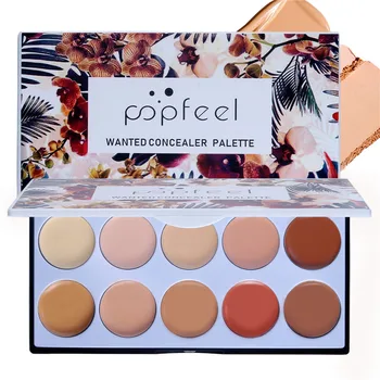 

POPFEEL 10 Color Professional Nude Concealer Palette Smooth Makeup Contour Primer Face Foundation Powder Cream Shimmer Cosmetic