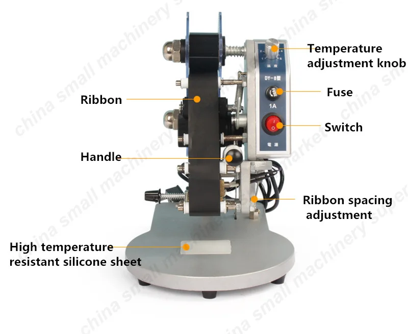 Английская версия цветная лента электрическая Горячая печатная машина ручная машина для тиснения кодирования машина Дата ленточный кодер DY-8A