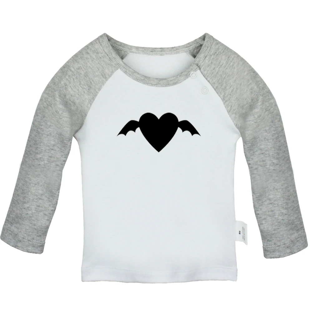 Halloween Black Bat Flying Witch evil pumpkin lantern Candy Trick Or Treat Newborn Baby T-Shirts Toddler Graphic Long Sleeve Tee |