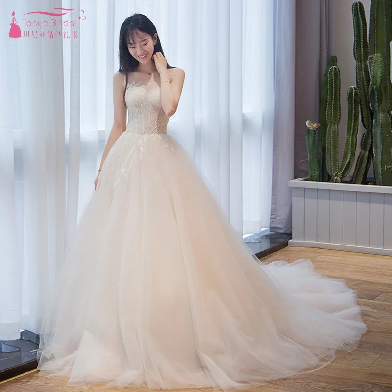 Vintage Wedding Dresses 2019 A Line 80cm Train Tulle Country