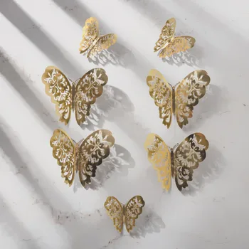 

#35 12 Pcs 3d Hollow Wall Stickers Butterfly Fridge For Home Decoration Mariposas Decorativas Wall Decor Mariposas Decorative