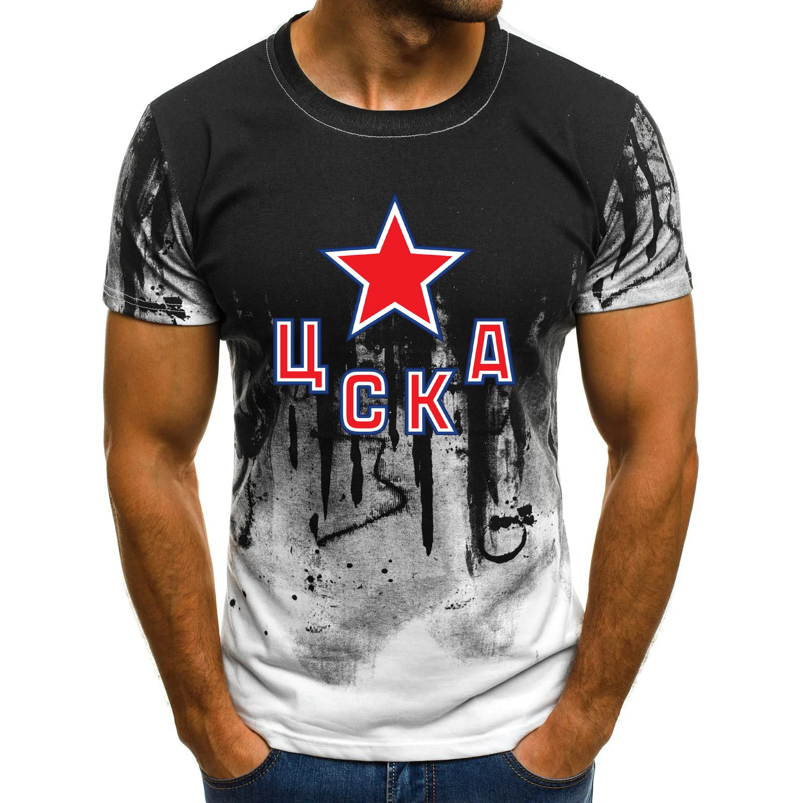 2019 Summer Man's cska champions T Shirts Camouflage O-neck Fashion Printed Hip-Hop Tee Camisetas Men Clothing Casual Top 2019 Summer Man's cska champions T Shirts Camouflage O-neck Fashion Printed Hip-Hop Tee Camisetas Men Clothing Casual Top