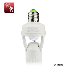 Индукционный инфракрасный датчик движения 110 В, 220 В, E27, светодиодный держатель для лампы+ светильник, контрольный переключатель, адаптер для лампы 3 Вт-60 Вт