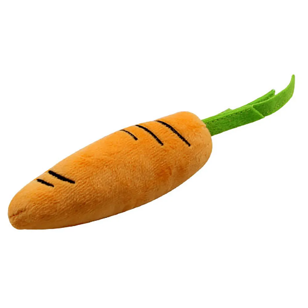 

Transer Orange Dog Puppy Chew Toy Squeaky Plush Sound Cute Vegetable Carrot Design Toys Hamster 19Jan8 P35