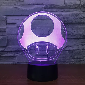 

Cartoon mushroom 3D night light 7 color usb light LED visual light Gift table lamp 1886
