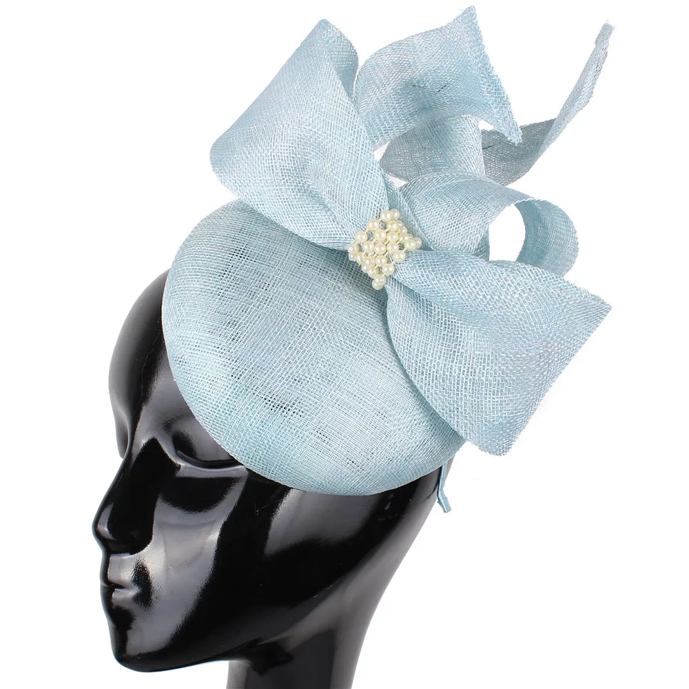 Sinamay, большой бант, millinery, вуалетки для женщин, вечерние, для чая, шляпа для невесты, Для замужней, элегантная, модная, розовая, аксессуары головные повязки