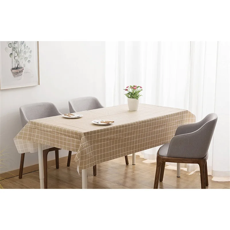 

Table Cloth Plaid Stylish Waterproof Oilproof EVA Print Multifunctional Rectangle Cover Tablecloth Home Kitchen Decoration