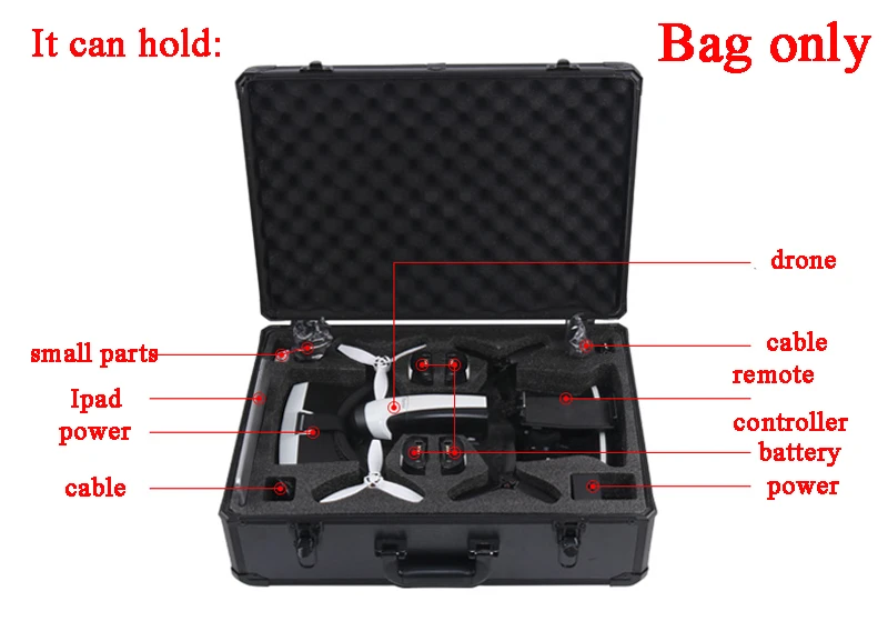 For Parrot Bebop 2 Drone FPV Version AL Metal Shell Storage Bag Handbag Protector Case Carrying Box VR Goggle Suitcase Outdoor