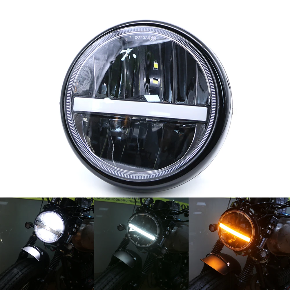 

Universal 7 inch Motorcycle LED Headlight Retro Headlamp Headlamp For Honda Suzuki Kawasaki Yamaha Harley sporster 883 1200