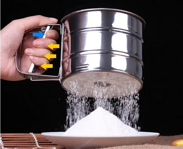 

1PC S/Steel Mesh Flour Sifter Cup Shape Icing Sugar Shaker Sieve Powder Flour Sieve Cooking Baking Tools Kitchen Gadgets LB 120