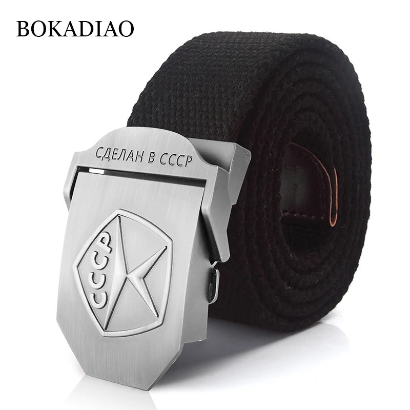 Bokadiao-Cinturón De Lona Para Hombre Y Mujer Con Emblema Nacional Soviético 3d Hebilla De Metal Cinturón Táctico Del Ejército Cccp Correa Militar Bokadiao-Cinturón De Lona Para Hombre Y Mujer Con Emblema Nacional Soviético 3d Hebilla De Metal Cinturón Táctico Del Ejército Cccp Correa Militar