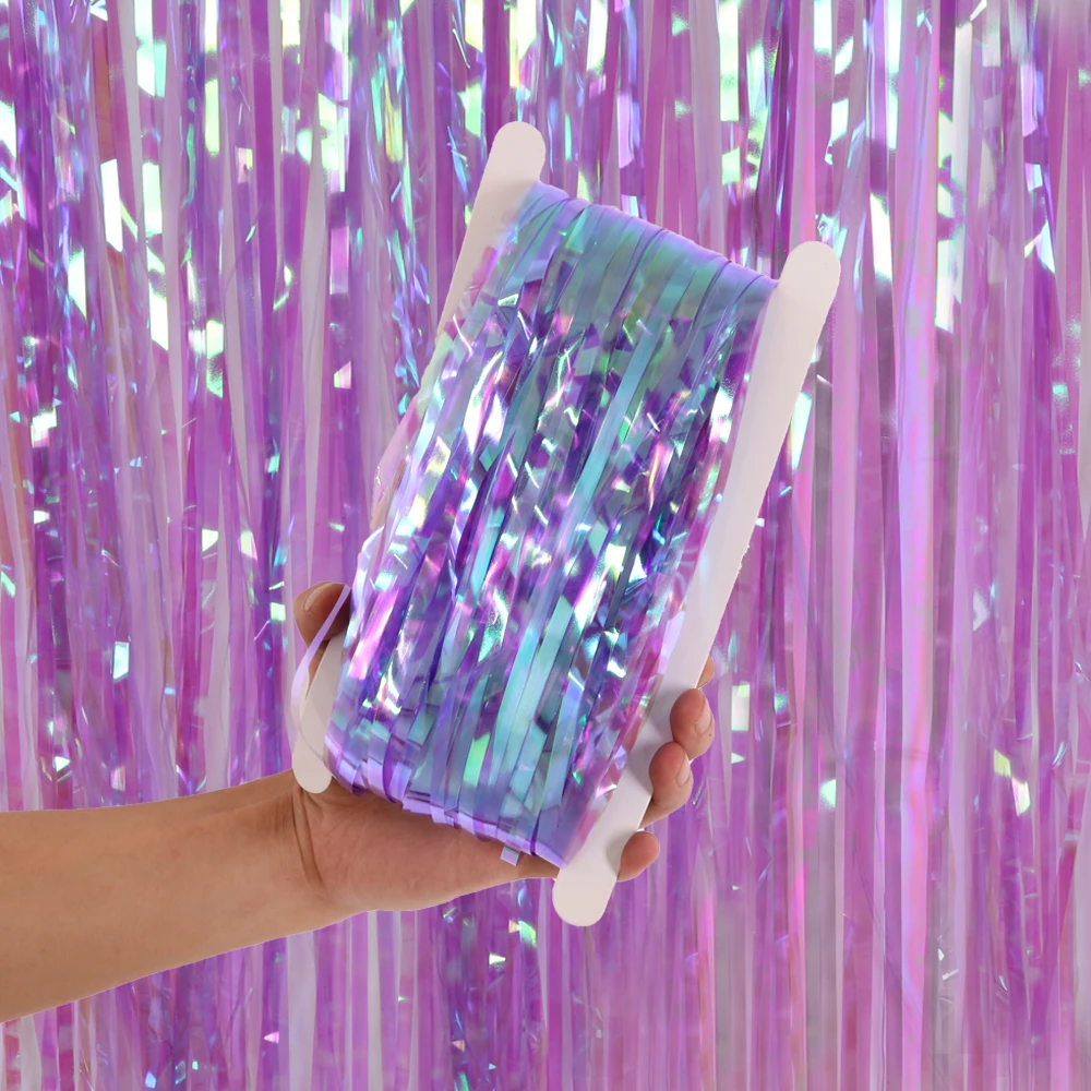 

2M 3M Party Decor Rain Curtain Photo Booth Backdrop Birthday Party Decorations Adult Kids Backdrop Curtain Glitter Foil Curtain
