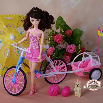 

Doll furniture bicycle play set for barbie 12 joints doll traffic tool children dream house toys