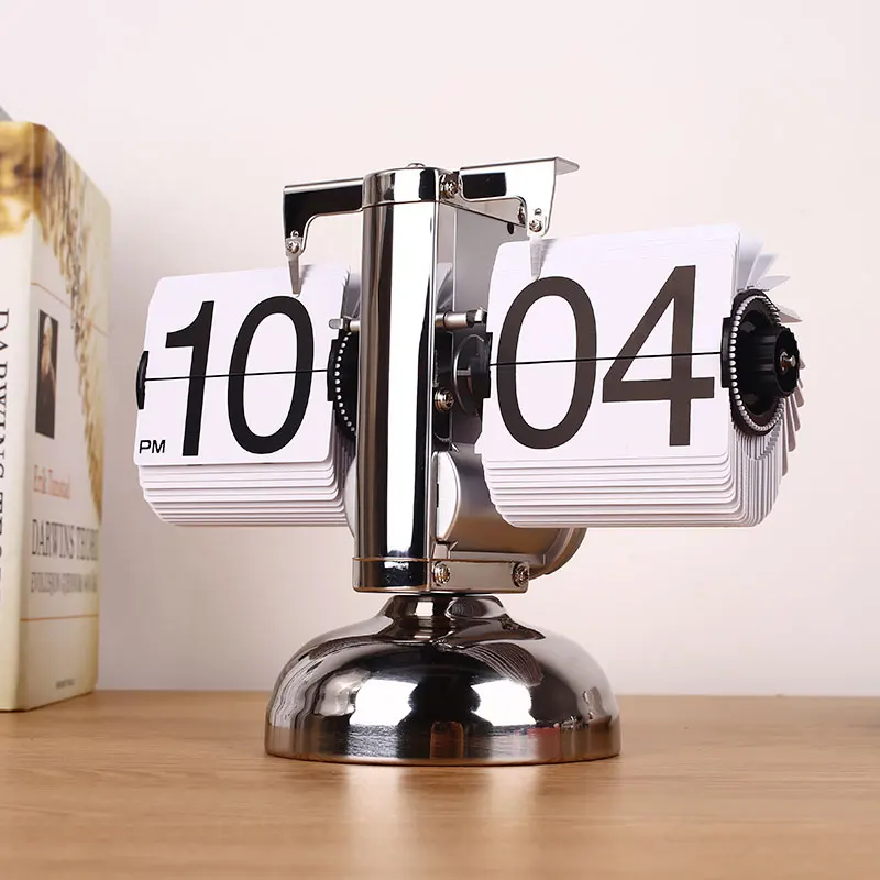 

Retro Modern Scale Digital Auto Flip Single Stand Desk Table Clock White
