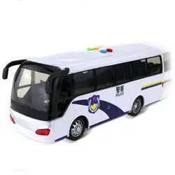 Большой белый полицейский автобус открыть дверь свет музыка модель автомобиля voiture juguete обувь для мальчиков на день рождения oyuncak