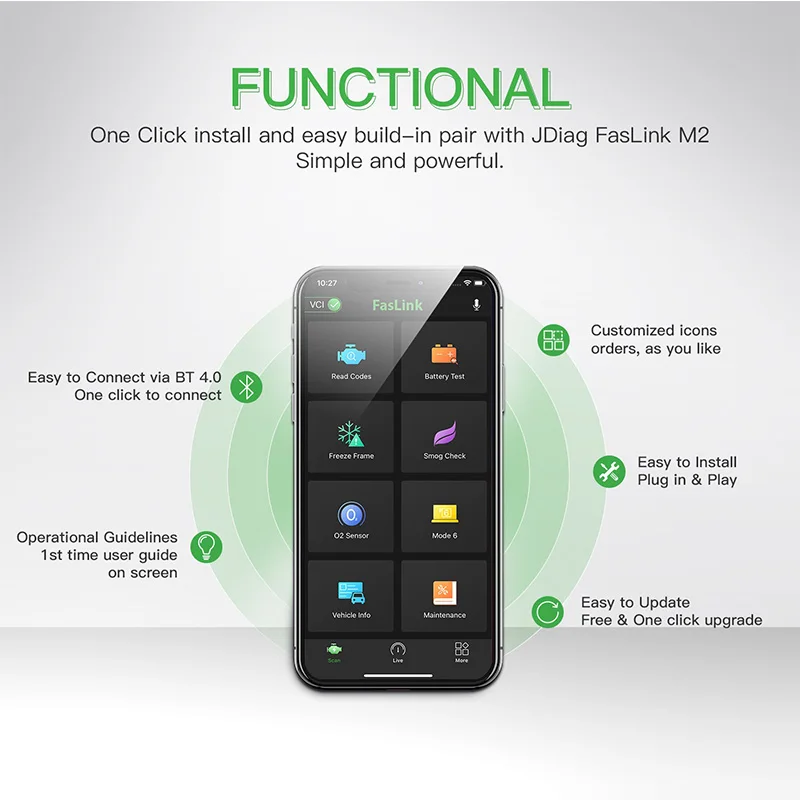 JDiag Fastlink M2 Bluetooth 4 0 FasLink диагностический инструмент считыватель кодов для iPhone Android