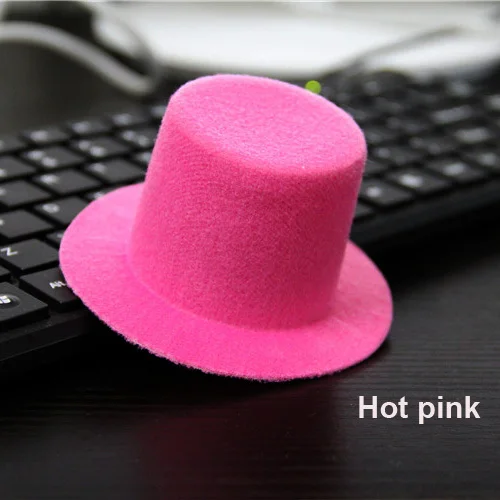 25 шт./лот DIY Hair Fascinator Hat женские аксессуары для волос 9 см 13 цветов Детские Девушки простые мини выше топ шляпа. Вечерние шляпы - Цвет: Hot pink