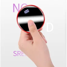 20000 мА/ч мини внешний аккумулятор с зеркальным экраном портативный внешний аккумулятор для мобильного телефона 2.1A быстрое зарядное устройство повербанк для Xiaomi 9 iPhone samsung