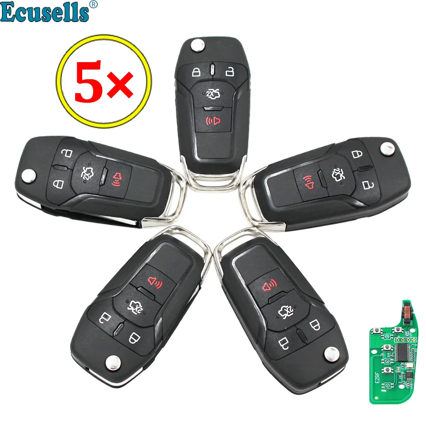 US $58.73 5pcsLot 314 Buttons Flip Remote Key Keyless Fob 315mhz 49 Chip Hitag Pro For Ford Fusion 20132015 Fcc Id N5fA08taa Hu101