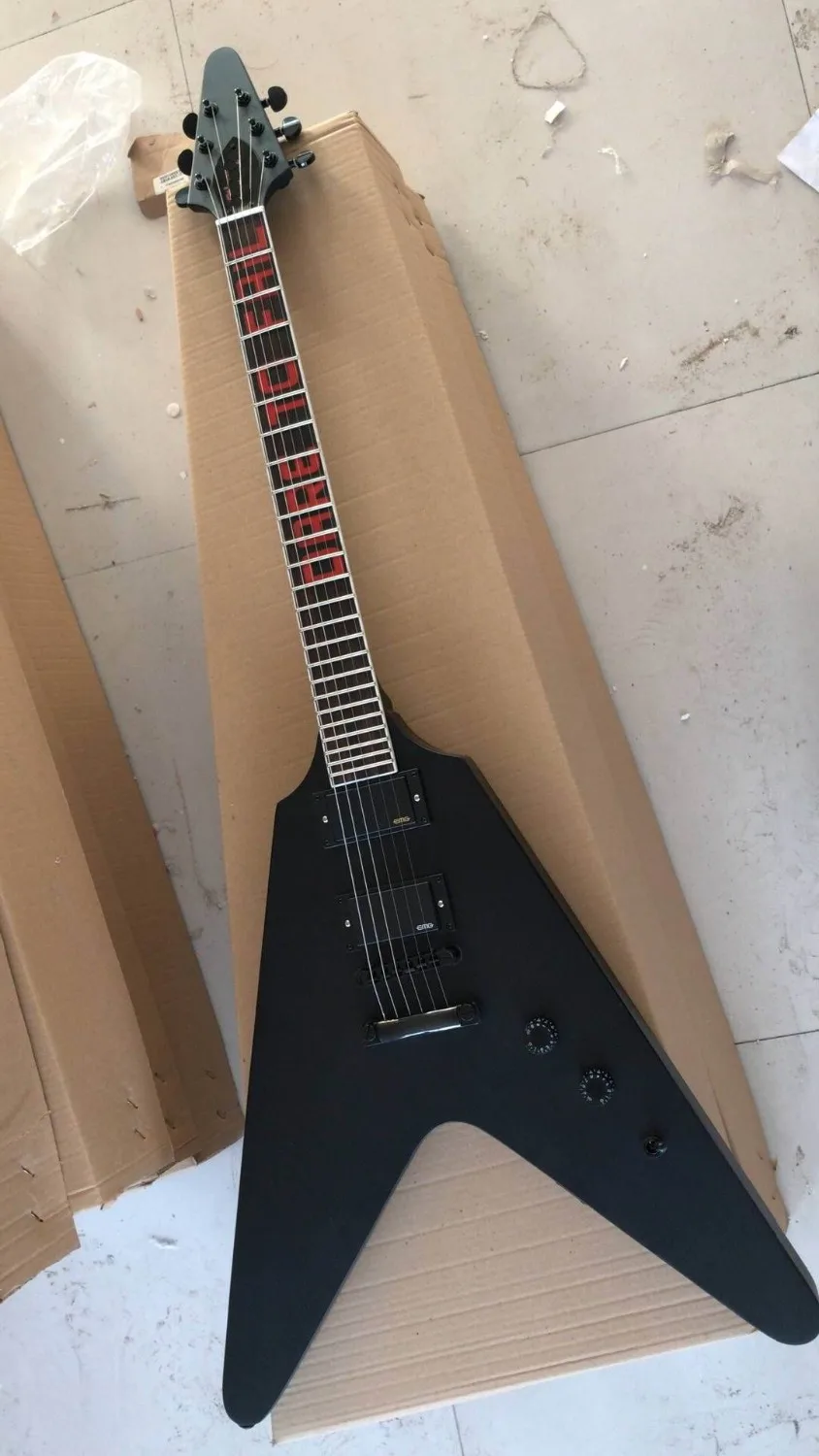 Wholesale Cnbald Custom Flying V Model Electric Guitar Active Pickups
