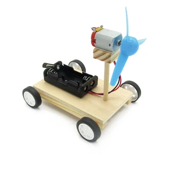 

Wind power electric car manual DIY Children Education Learning wooden model assembly kit Birthday Gift
