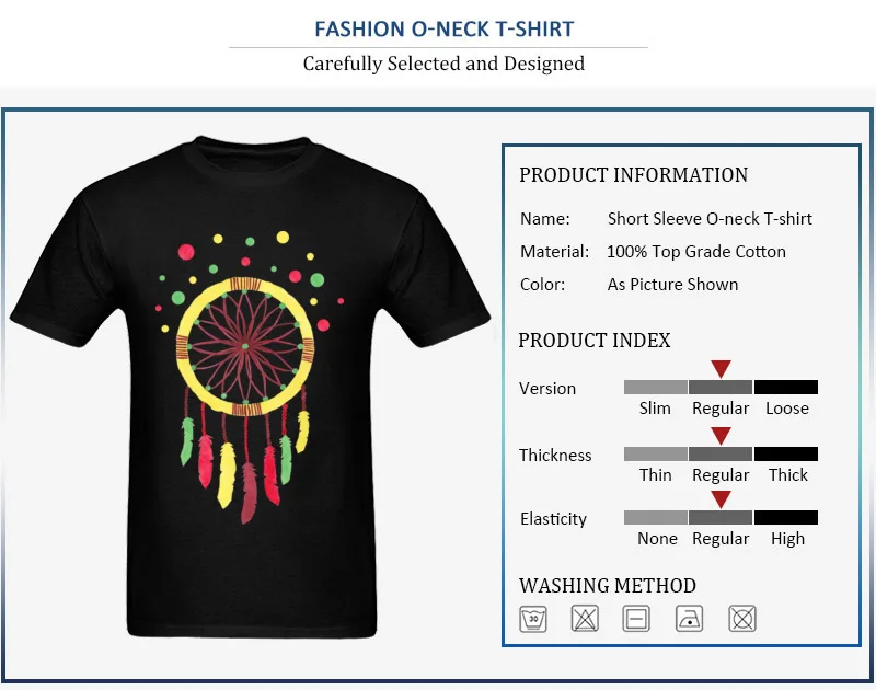 Rainbow Dreamcatcher T-Shirt for Men Casual Summer Tops Tees Short Sleeve Hot Sale Custom Tee-Shirts O Neck 100% Cotton Rainbow Dreamcatcher
