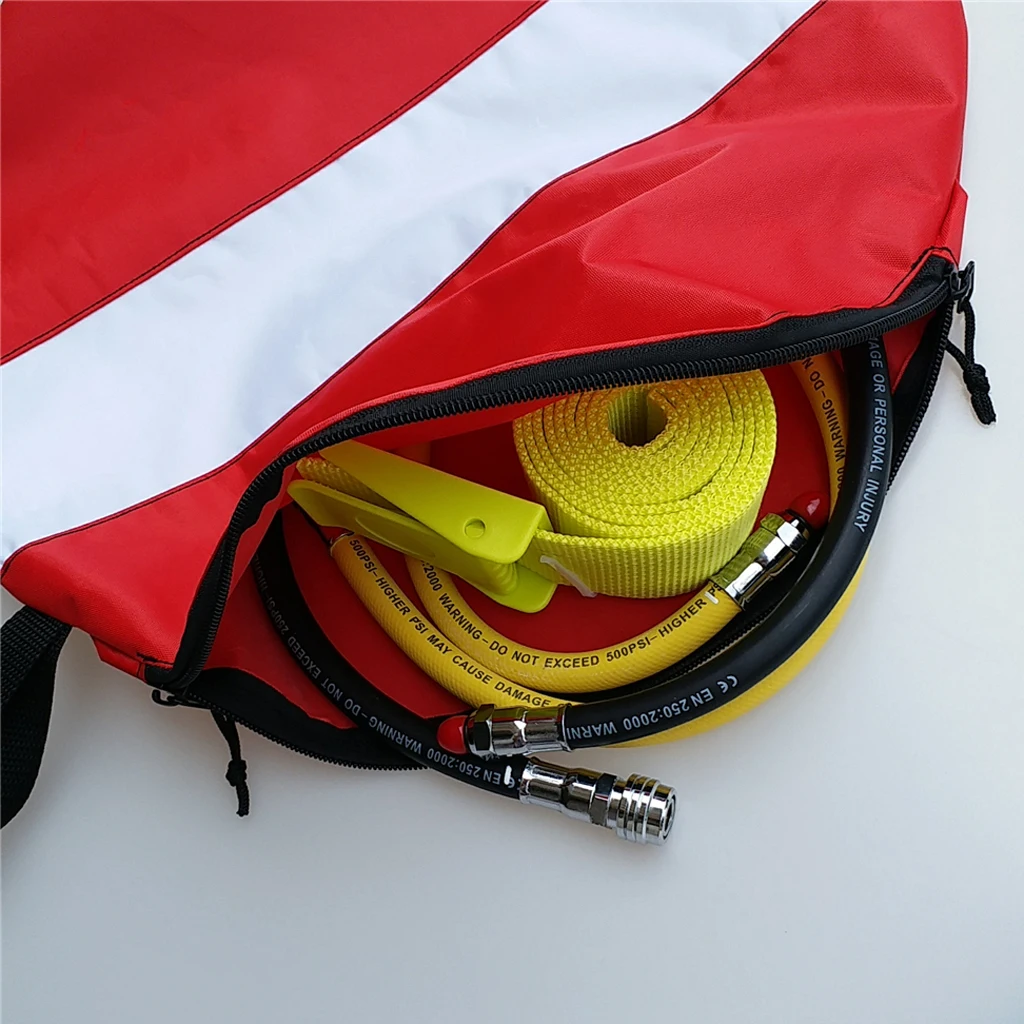 Round Dive Flag Scuba Diving Hose Mouthpiece Regulator Gear Bag with Zipper Carry Handle