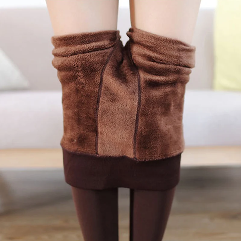 

New Autumn and Winter Fashion Women's Plus Cashmere Tights High Quality Knitted Velvet Tights Elastic Slim Warm Thick Tights