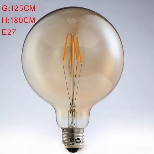 Винтаж светодио дный лампа Эдисона свет ST64 A60 A19 G80 G95 G125 шарика золото оттенок E27 2 W 4 W 6 W 8 W огни супер теплый затемнения