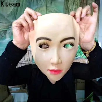

Fun COS Realistic Female Mask For Halloween Human Female Masquerade Latex Party Mask Sexy Girl Crossdress Costume Cosplay Mask