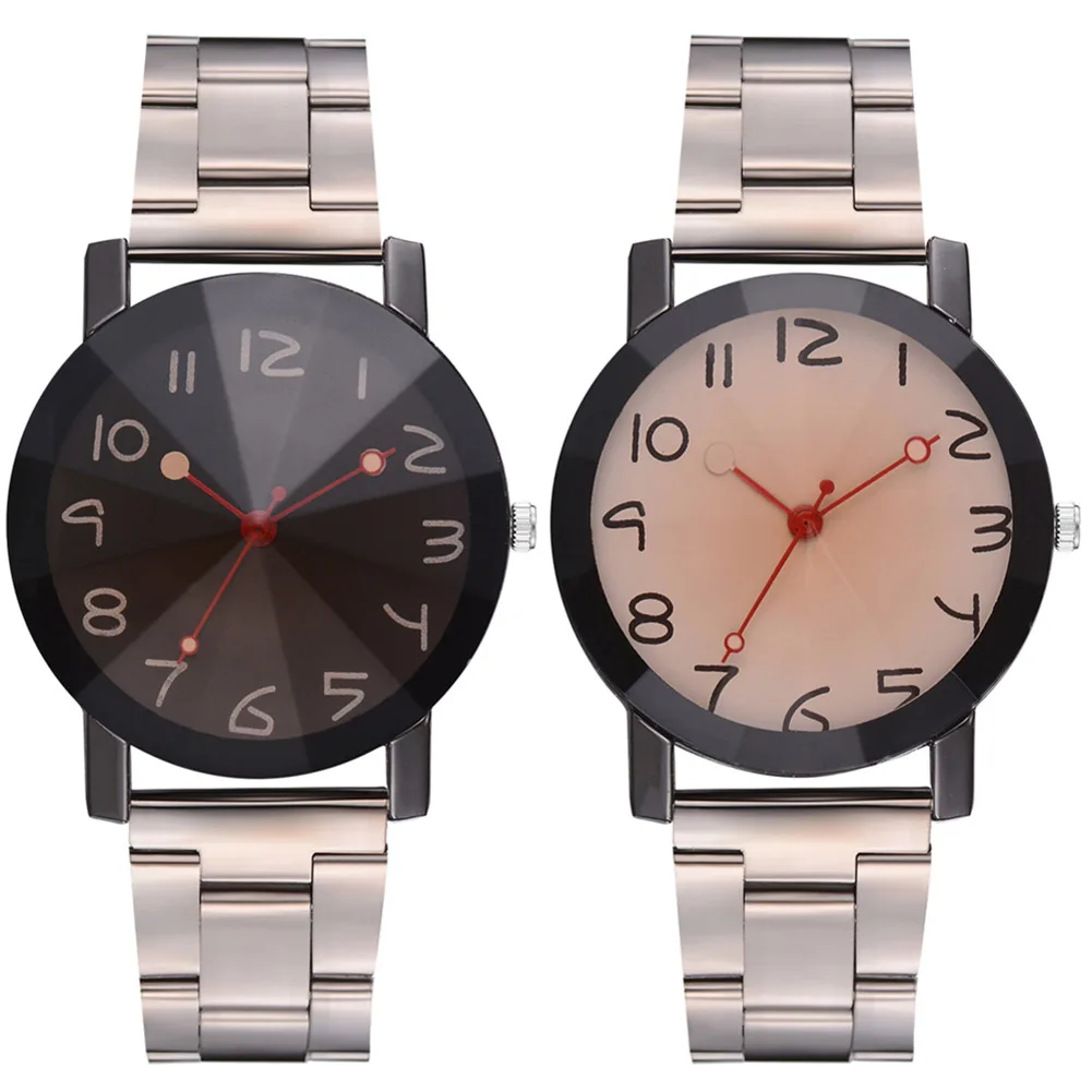 

Quartz Wrist Watch with Durable Alloy Strap Simple Style Creative Pointer Watch LL@17