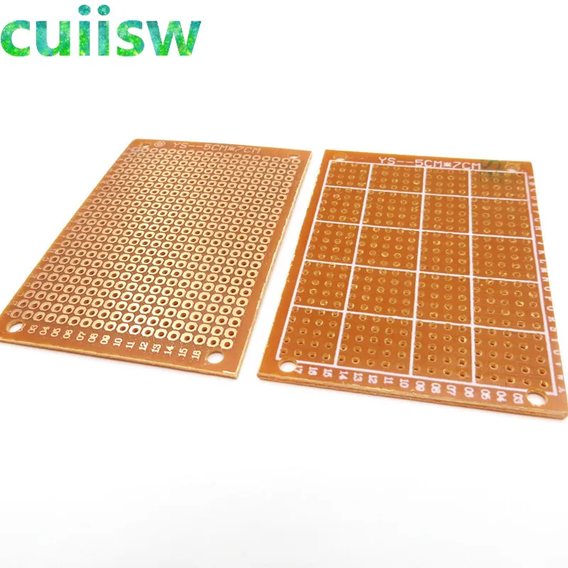 

Prototype Paper PCB Universal Board New 10Pcs 5x7cm Copper Single Side PCB Electronic Components Supplies AF