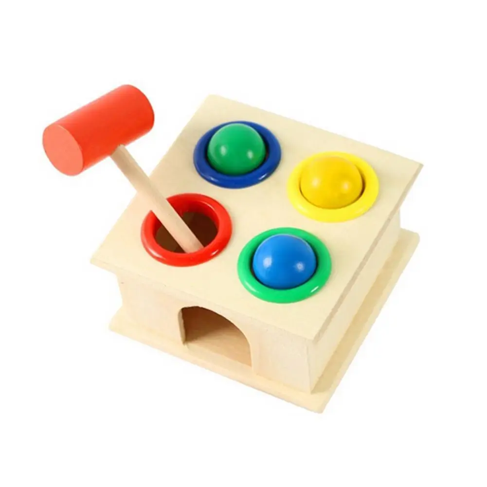 Fashion Wooden Hammering Ball Toy Fun Baby Kids Playing Hamster Hammer