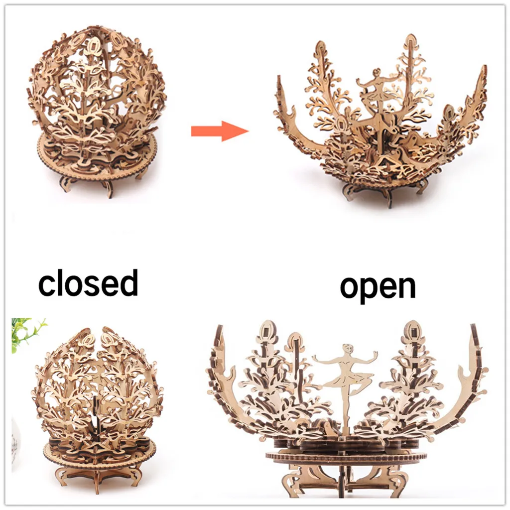 Цветок механический деревянный набор для моделирования головоломка сборка самоходная обучающая игрушка