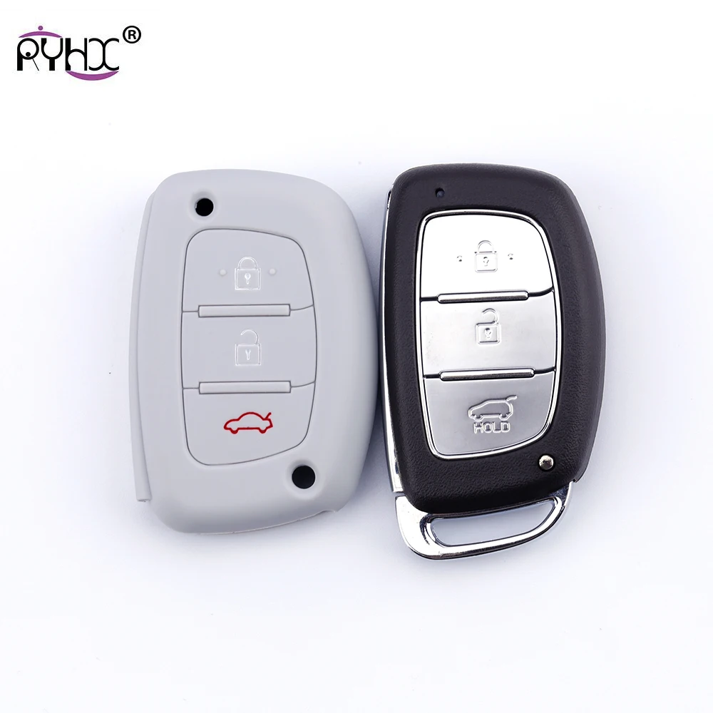 

RYHX Silicone Car Key Case Flip Remote Shell Cover for Creta I10 I20 Tucson Elantra Santa Fe ix25 ix35 2019 Cheap Price