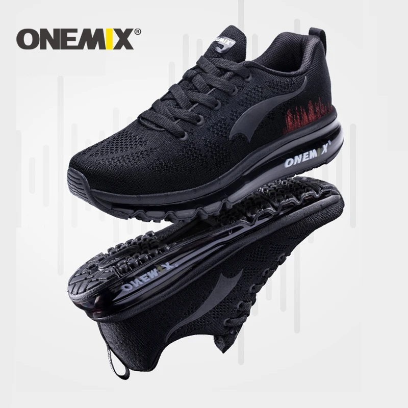 Женские кроссовки для бега ONEMIX черные спортивные с дышащей сеткой Прогулочные |