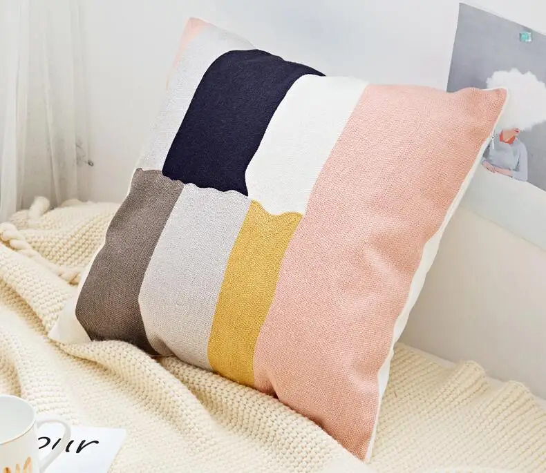 

Embroidery Pillow Cover BOHO Cushion Cover 100% Cotton Wedding Pillow Cover Boho Home Decor, Custom Size&Color 45X45CM/40CMR