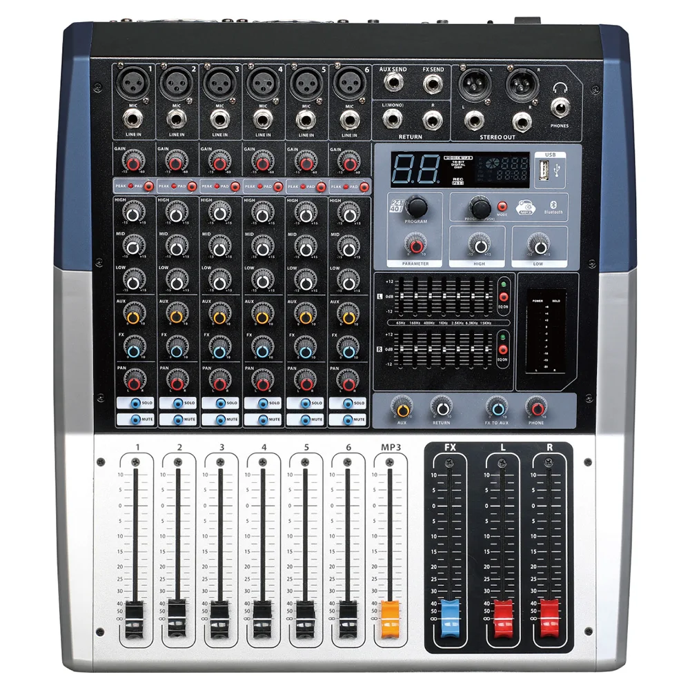 Mixing console recorder 48 V phantom power monitor