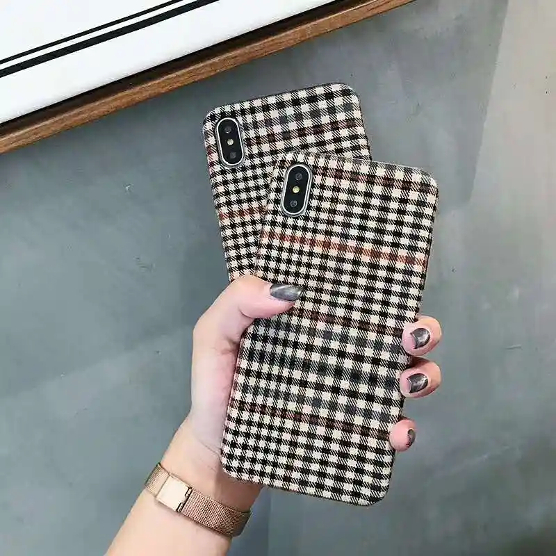 Тканевые мягкие чехлы для iphone X XS Max XR 6S 6 7 8 Plus с текстурой в британском стиле