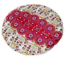 Круглый Мини-купальник стиль бикини большой Мандала подушки для пола круглая медитация наволочка пуфик-оттоманка