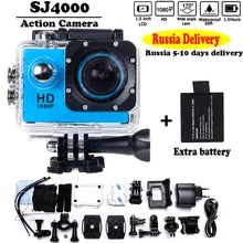 Русский доставка 2 Xbattery Мини Видеокамера go hero pro стиль 1080 P Full HD DVR SJ4000 30 М Водонепроницаемая Камера Действий 1.5 “ЖК-Экран