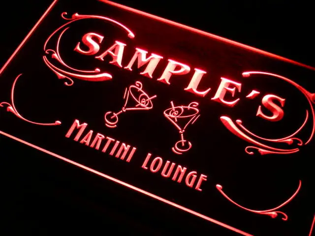 melhor Ti Nome Personalizad Martini Lounge Cocktails Wine Bar Luz Neon Sign