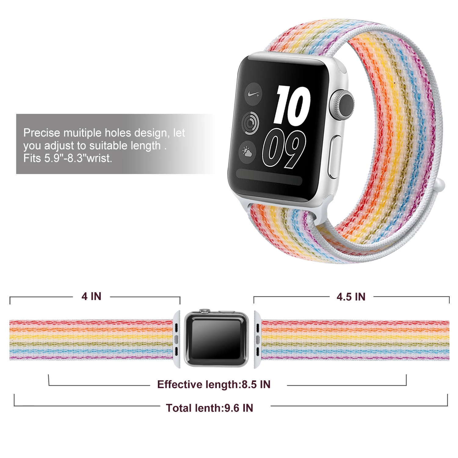 Новинка, цветной тканый нейлоновый спортивный ремешок для Apple Watch, 42 мм, 38 мм, 40 мм, 44 мм, мягкий браслет, ремешок для iWatch, серия 5, 4, 3, 2, 1