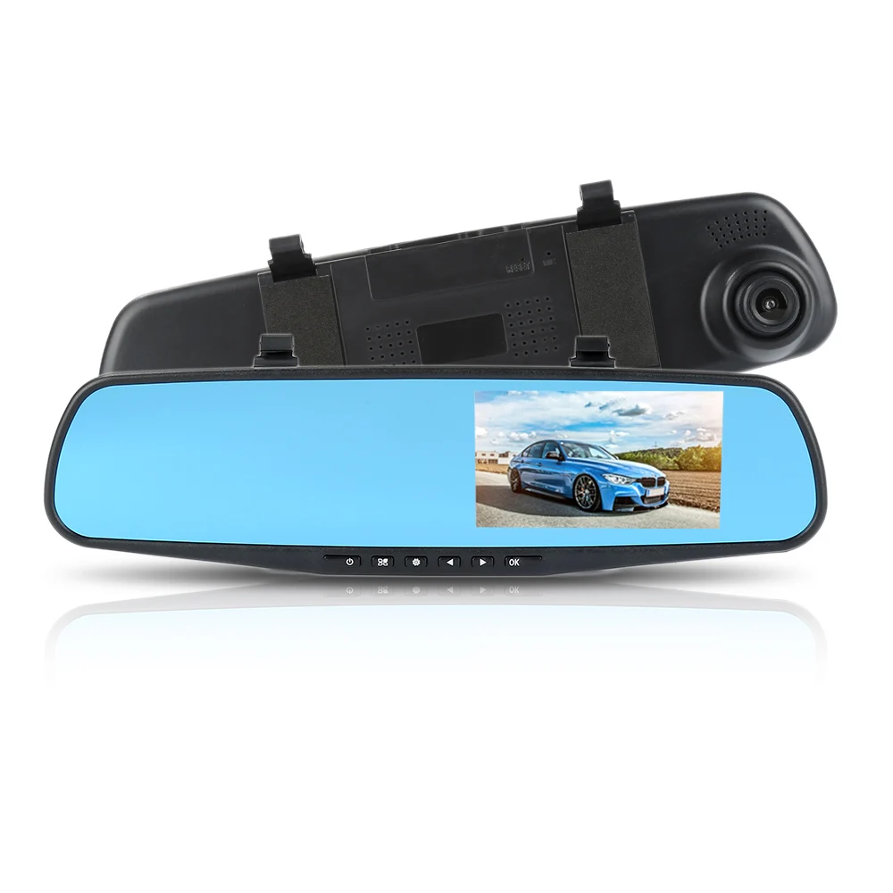 HD 4," ЖК-дисплей, Автомобильный видеорегистратор, камера с ультра широким углом обзора, фронтальная камера заднего вида, двойная запись, водительский рекордер, зеркало заднего вида XNC